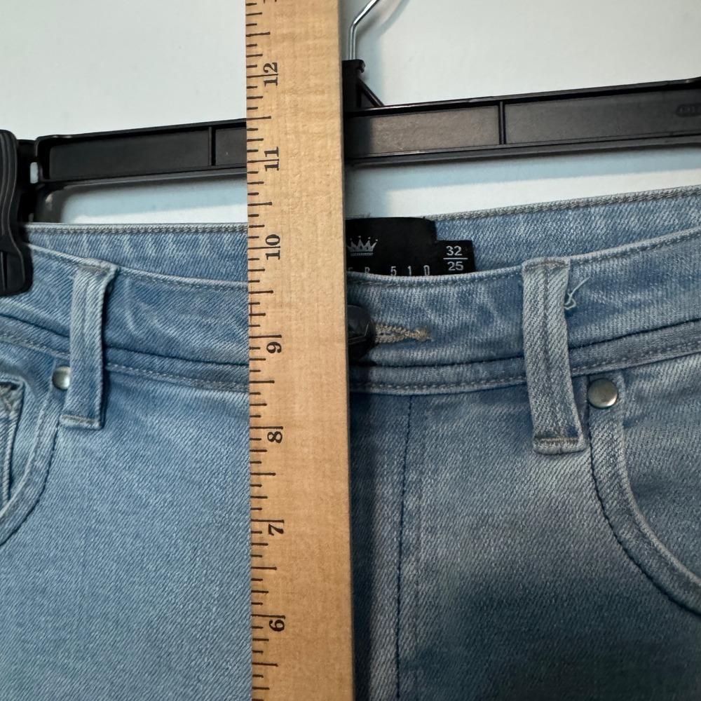 Under 5'10 Straight Stretch Jeans Mens 32x25 Light Wash Blue Denim Office 510 - Picture 9 of 10